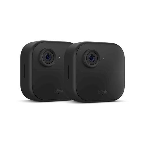 Blink Outdoor 4 (newest model), Wireless smart security camera, two-year battery, 1080p HD day and infrared night live view, two-way talk – 5 camera system