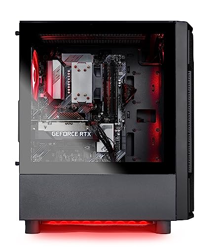Skytech Nebula Gaming PC Desktop, Ryzen 5 5600 3.5 Ghz (4.4GHz Turbo Boost), NVIDIA RTX 3050 6GB GDDR6, 1TB SSD, 16GB DDR4 RAM 3200, 650W Gold PSU, Wi-Fi, Win 11 Home