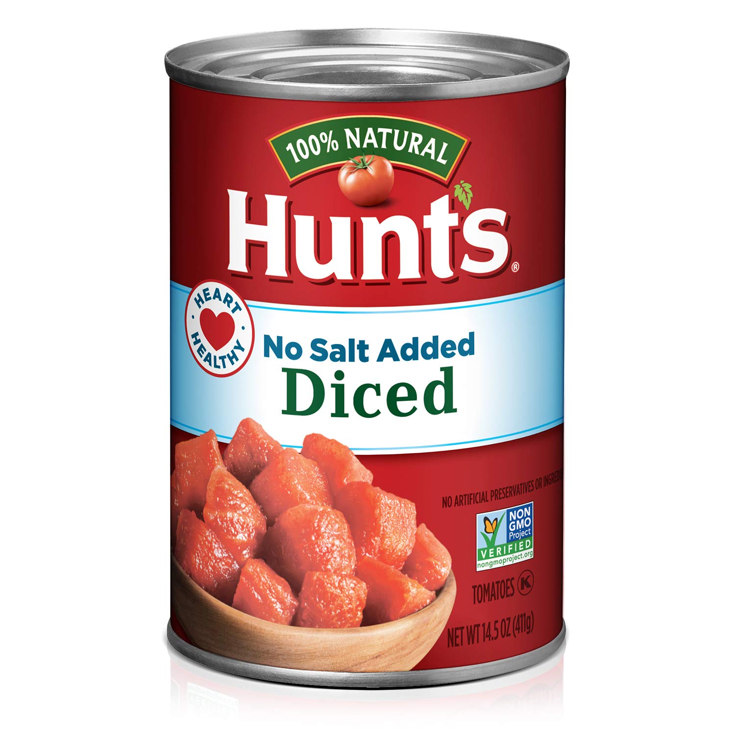 Hunt's Diced Tomatoes No Salt Added, Keto Friendly, 14.5 Ounce (Pack of 12)