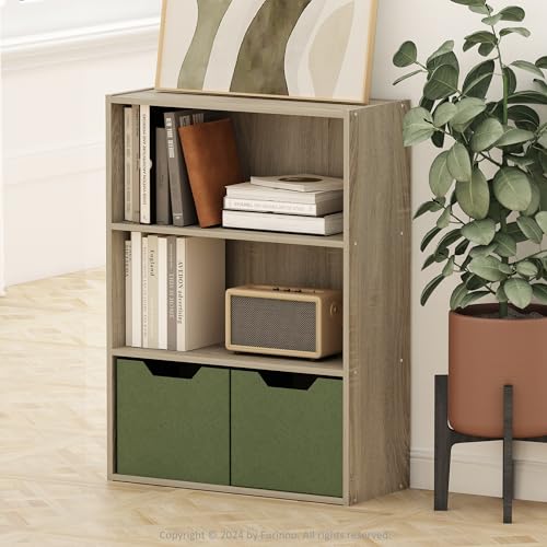 Furinno Pasir 3-Tier Open Shelf Bookcase, Americano