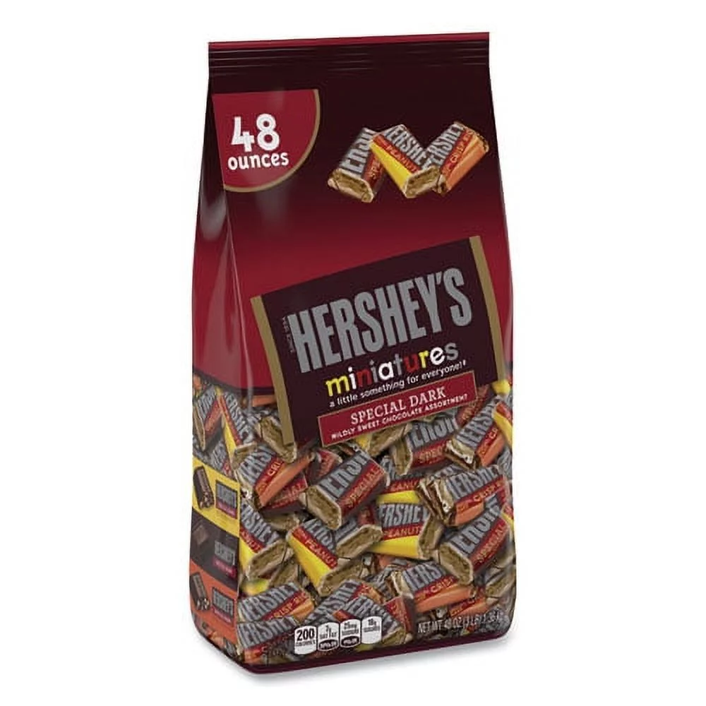 Hersheys Miniatures Variety Share Pack, Dark Assortment, 48 oz Bag, Ships in 1-3 Business Days