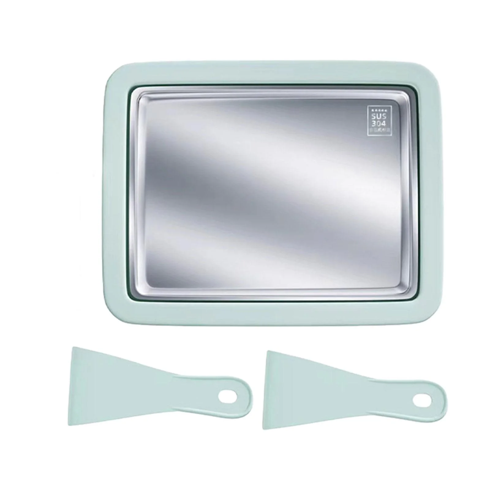TISHITA Cold Pan Plate DIY Portable Multipurpose Household Sweet Spot Pan Ice Cream Plate Maker for Sorbets Yogurt Soft Serve Green