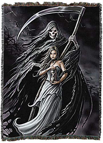 Pure Country Weavers Summon The Reaper Woven Blanket by Anne Stokes - Fantasy Gift Cotton Tapestry Throw - Made in The USA - 72