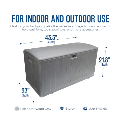 Plastic Development Group Outdoor Storage Deck Box, Standard Closure, 73 Gallon, Java