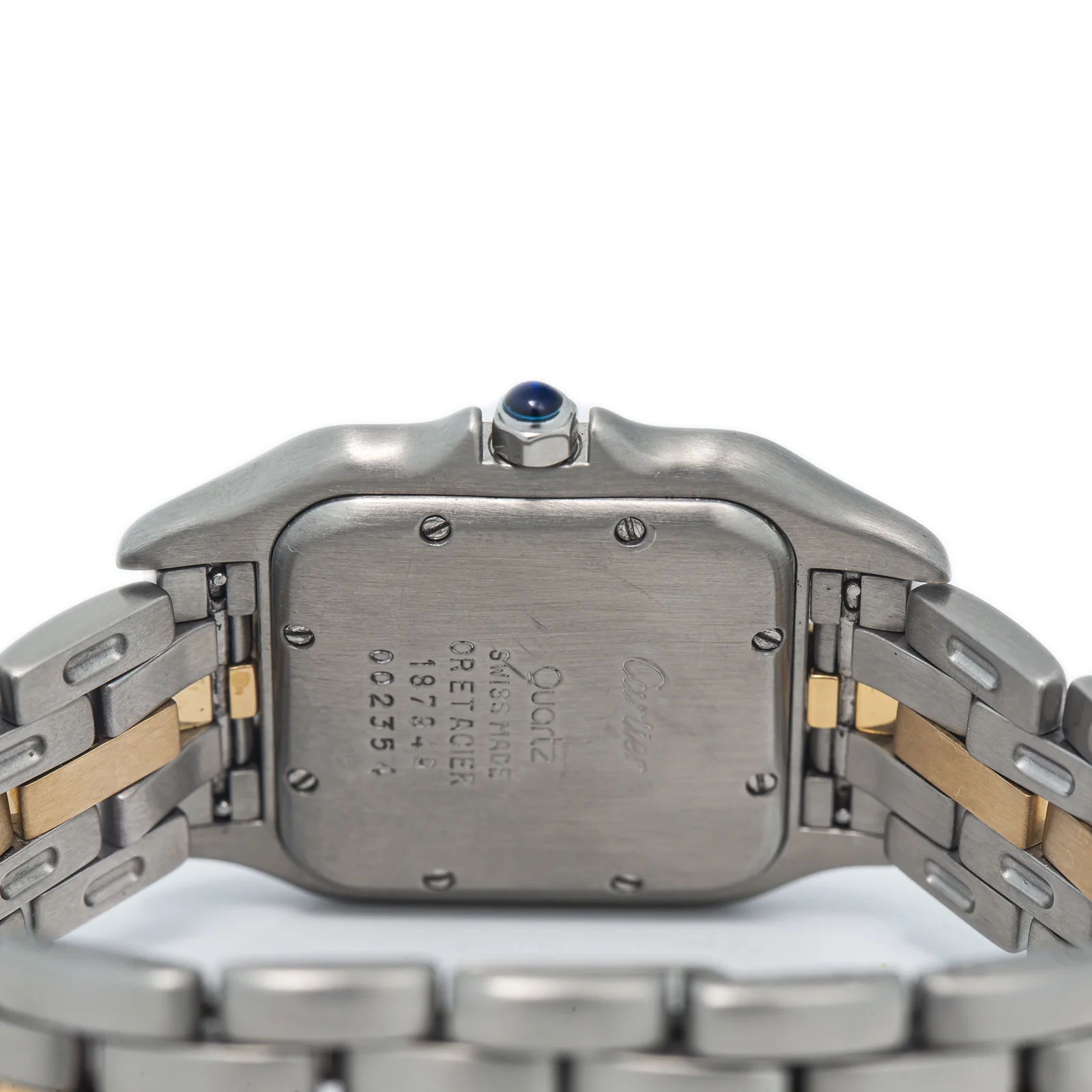 Cartier Panthere 1 Row 187949 18k Yellow Two Tone Quartz White Dial Watch 27mm