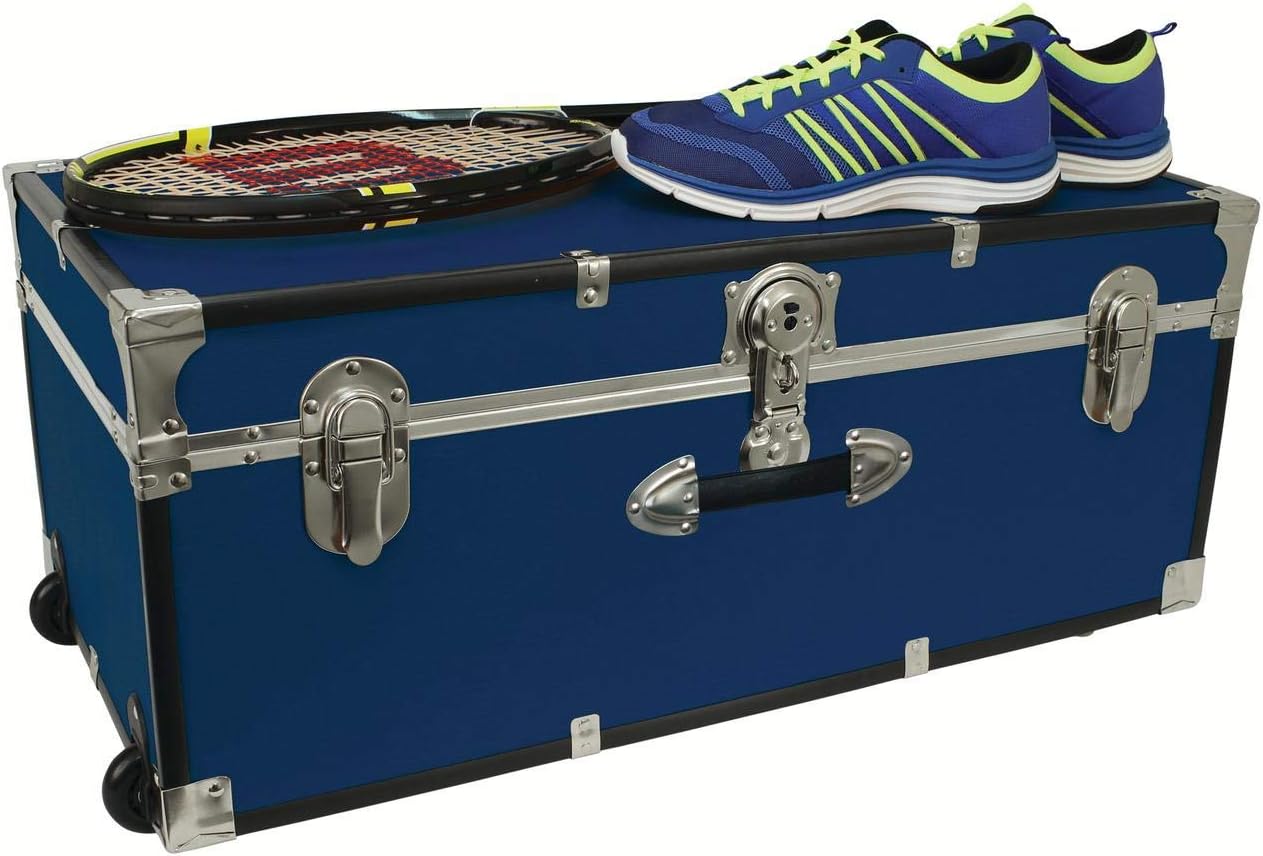 Seward Trunk 30-inch Footlocker Trunk with Wheels Blue
