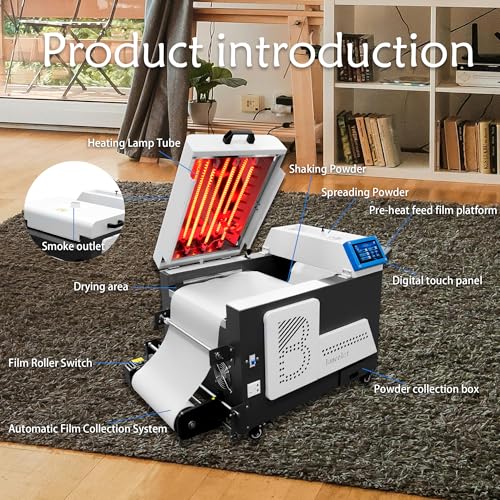 Lancelot W30 DTF Curing Oven and Powder Shaker Upgraded Heater T-Shirt Printer Machine Shaking Powder DTF Transfer Film Roll Printing Oven Auto Powder Shaking&Dryer Machine for Small Business