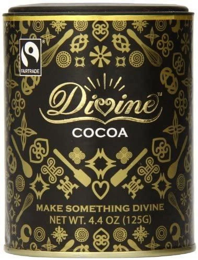 Divine Chocolate Cocoa Powder Fair Trade 4.4 oz Pack of 4
