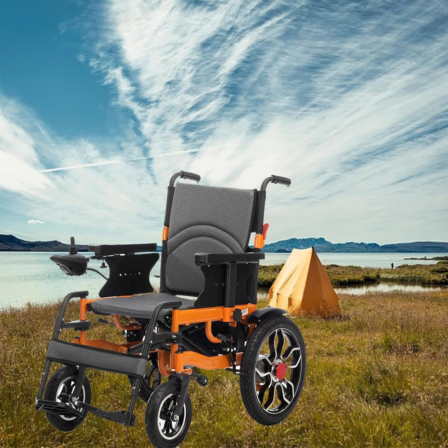 Electric Wheelchairs for Adults Intelligent Foldable Electric Wheelchairs Portable Transport Chairs for Seniors All Terrain Wheel Chair Power Chair for Adults Supports Up to 300 Lbs