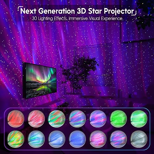 Rossetta Star Projector, Galaxy Projector LED Lights for Bedroom, App Control Projector with Bluetooth Speaker and White Noise, Night Light for Kids Adults, Christmas, Party, Ceiling, Room Decor