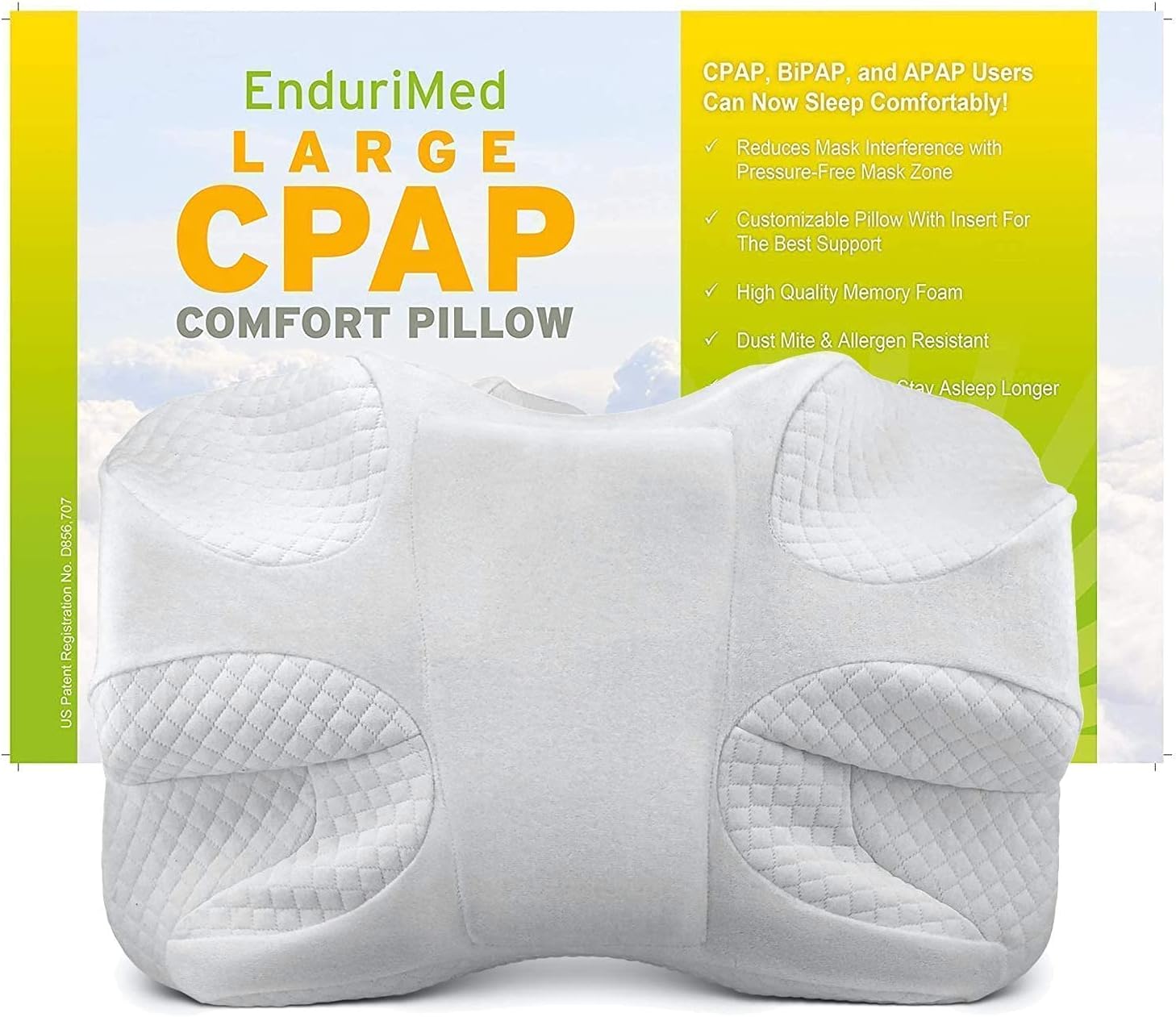 Save 10% on CPAP Pillow Bundle: CPAP Pillow & Cooling Fabric Case - Pillow for side sleeper - CPAP Pillow for Side Sleeping
