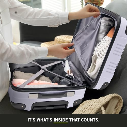 Kenneth Cole REACTION Out of Bounds Lightweight Hardshell 4-Wheel Spinner Luggage, Cobalt Blue, 20-Inch Carry On