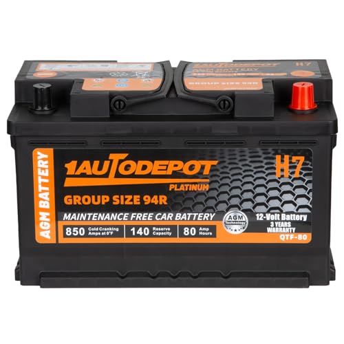 BCI Group 24F Car Battery, 12V 70Ah Automotive Battery Premium Maintenance Free AGM Batteries, 710CCA, 120RC, 36 Months Warranty