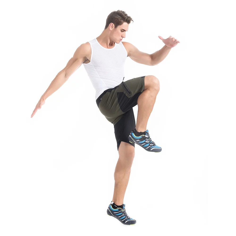 TOMSHOO Men's Baggy Cycling Shorts Breathable Loose-Fit Outdoor Sports MTB Cycling Running Shorts