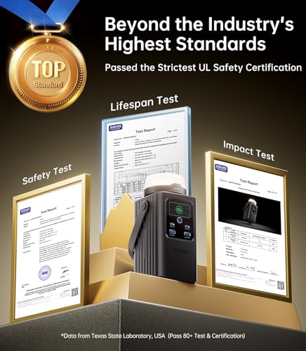 Camping Portable Power Station 198.4Wh, [4-Port Fast Charging] LiFePO4 Battery Power Bank Small Electric Generator with Detachable Light, 100W USB-C Output for Home Backup Outdoor Emergency