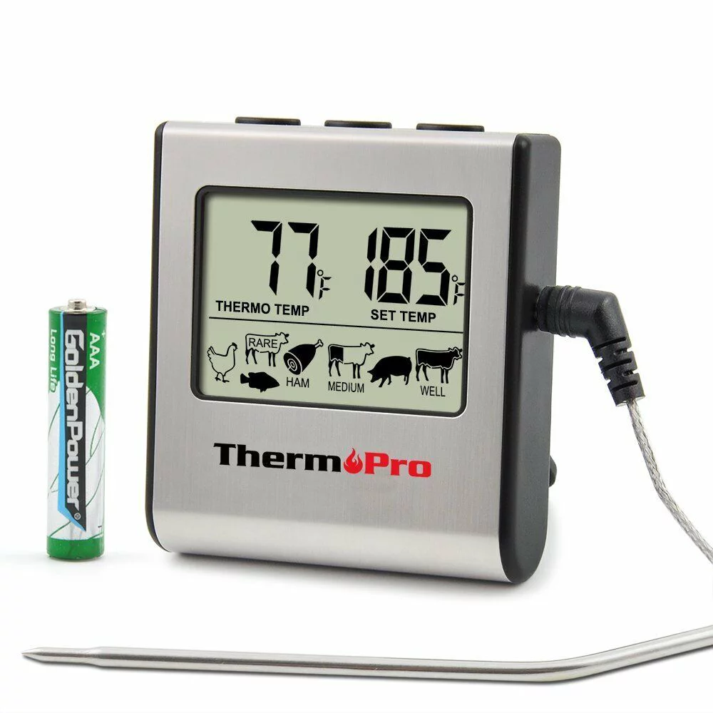 Digital Cooking Meat Thermometer & Clock Timer Food Steak Oven Smoker BBQ Grill, ThermoPro