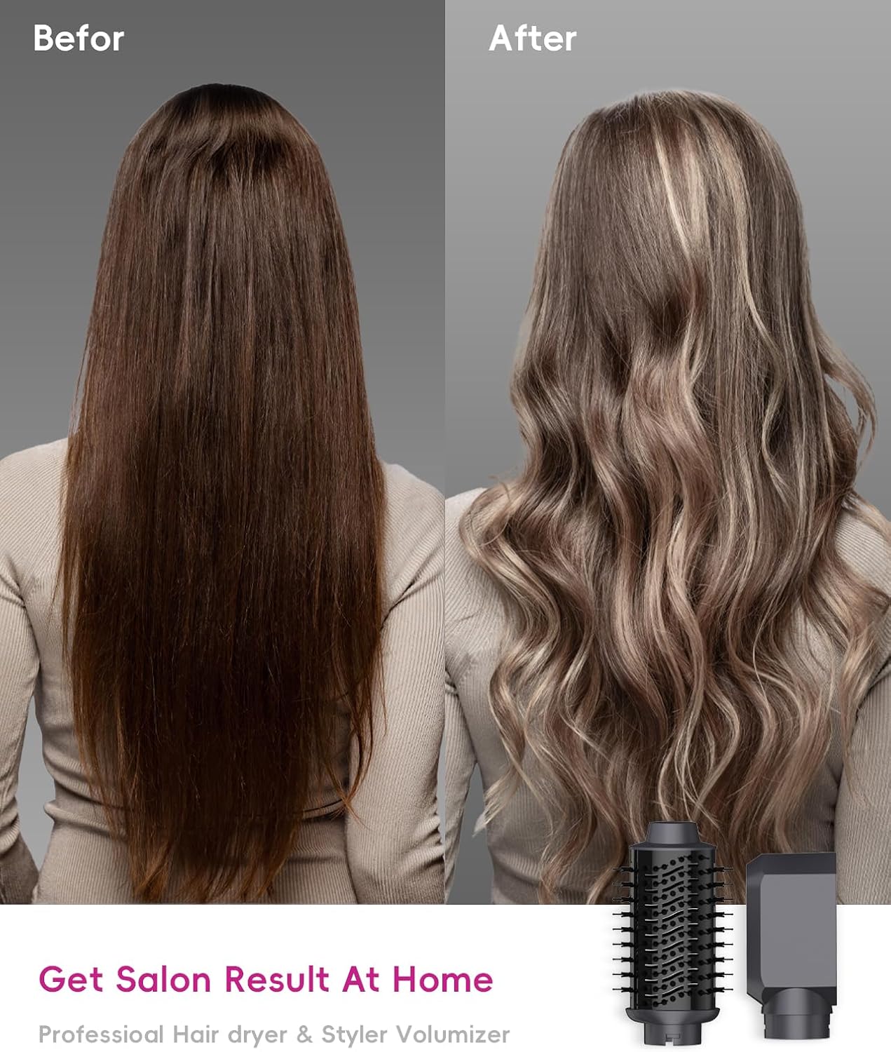 5 in 1 Hair Dryer Brush with Negative Ion Technology, Hot Air Brush Styler and Dryer