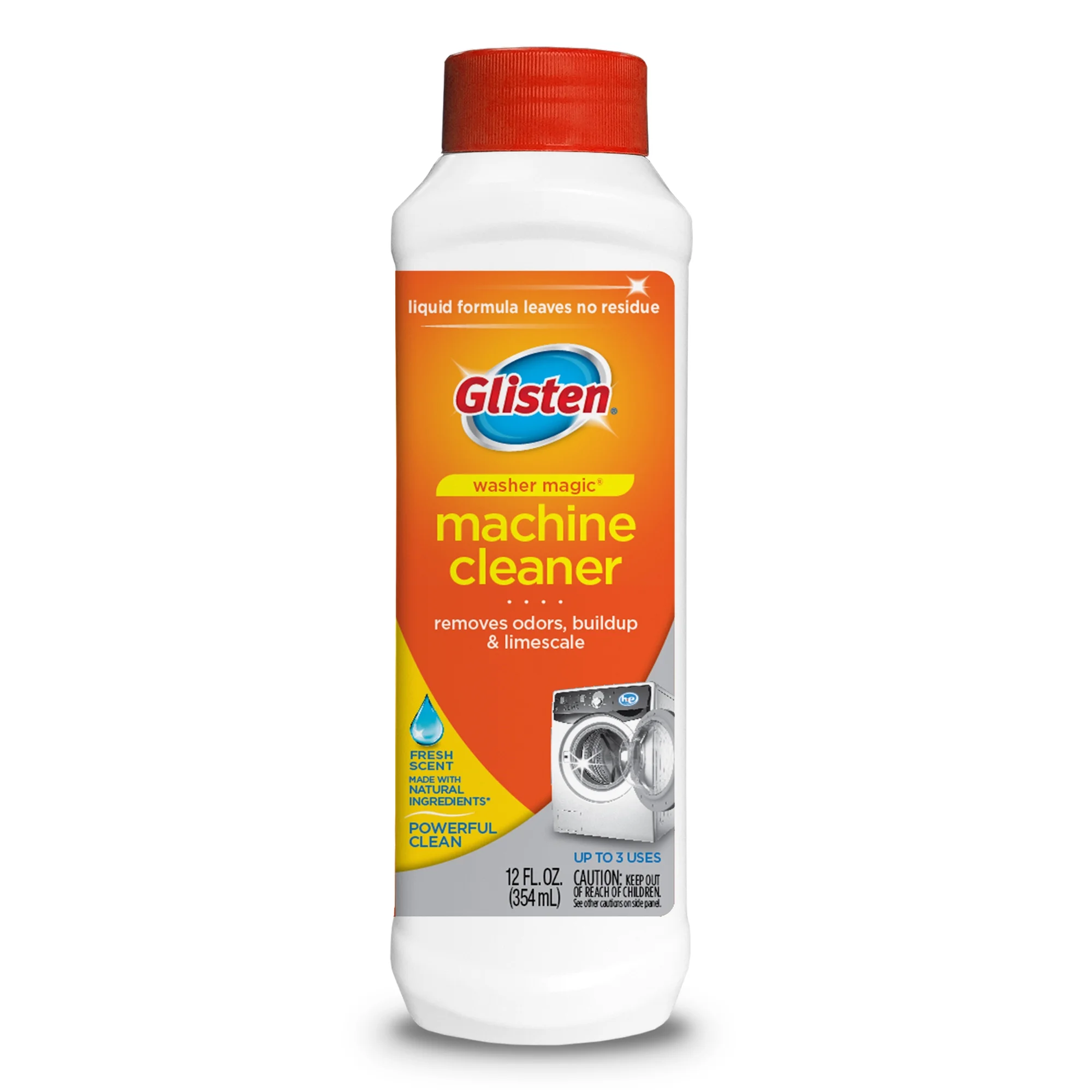 Glisten Washer Magic Washing Machine Cleaner and Deodorizer, 3 Bottles