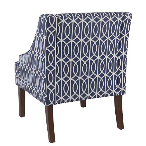 HomePop Velvet Swoop Arm Accent Chair, Suri Blue