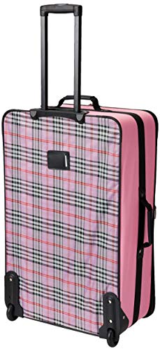 Rockland Fashion Softside Upright Luggage Set, Expandable, Kensington, Black and White, 2-Piece(14/19)