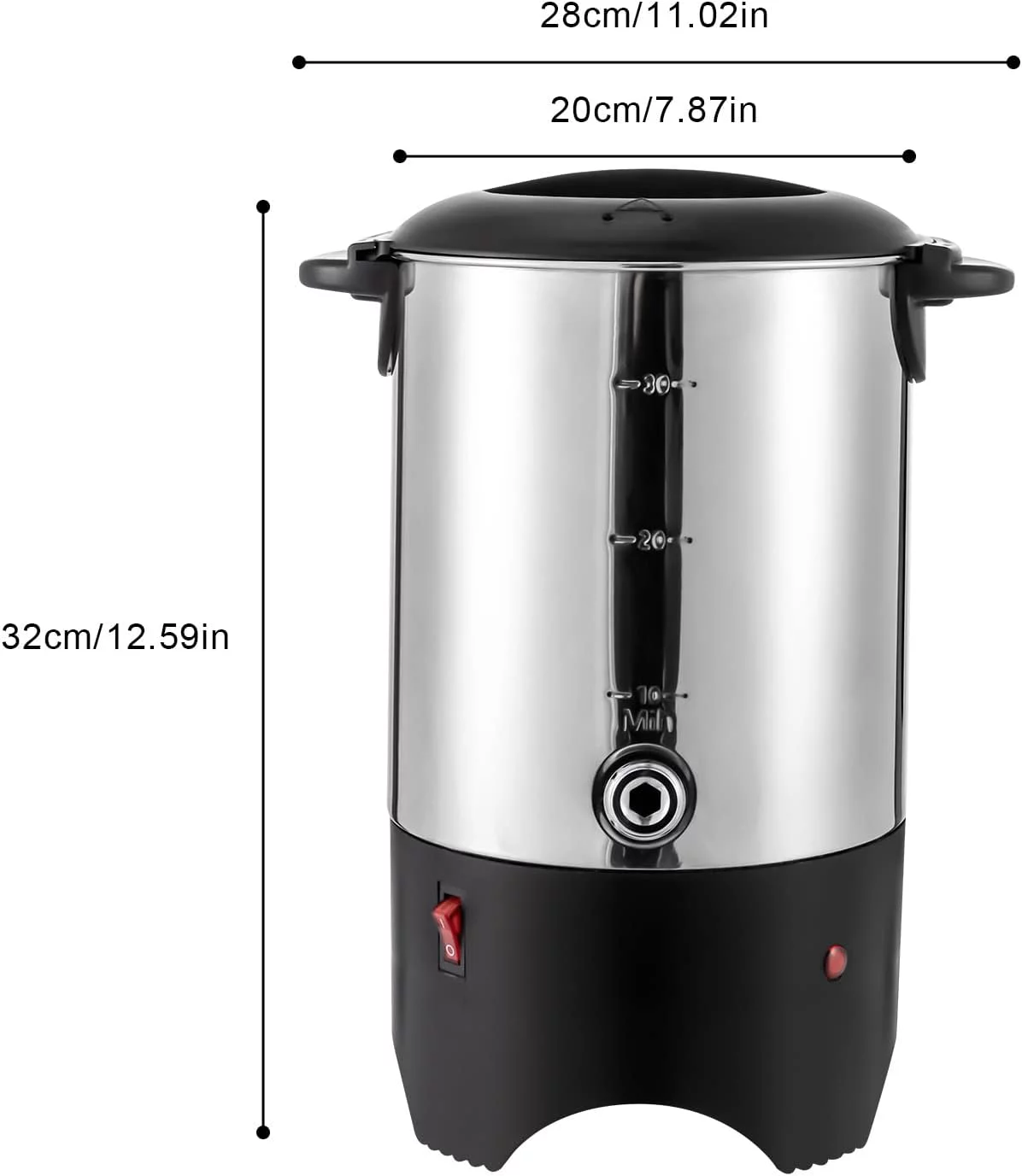 TFCFL 5.2L Stainless Steel Tea Urn Electric Catering Hot Water Boiler Commercial Coffee Urn 1000W