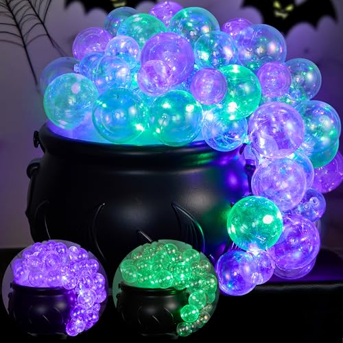 JOYIN Cauldron Halloween Decoration Indoor, Color Changeable 8 Glow Modes, LED Light Up Bubbling Witch Cauldron Pot DIY Set, Black Plastic Cauldrons Bowl for Halloween Party Favor Supply, Home Decor