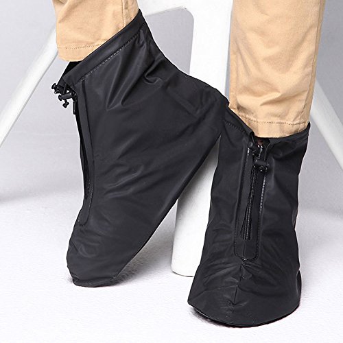 Waterproof Motorcycle Bike Shoes Covers,Reusable Anti-Slip Rain Snow Shoes Overshoes Gear Zipped Shoes Men Women Rain Covers