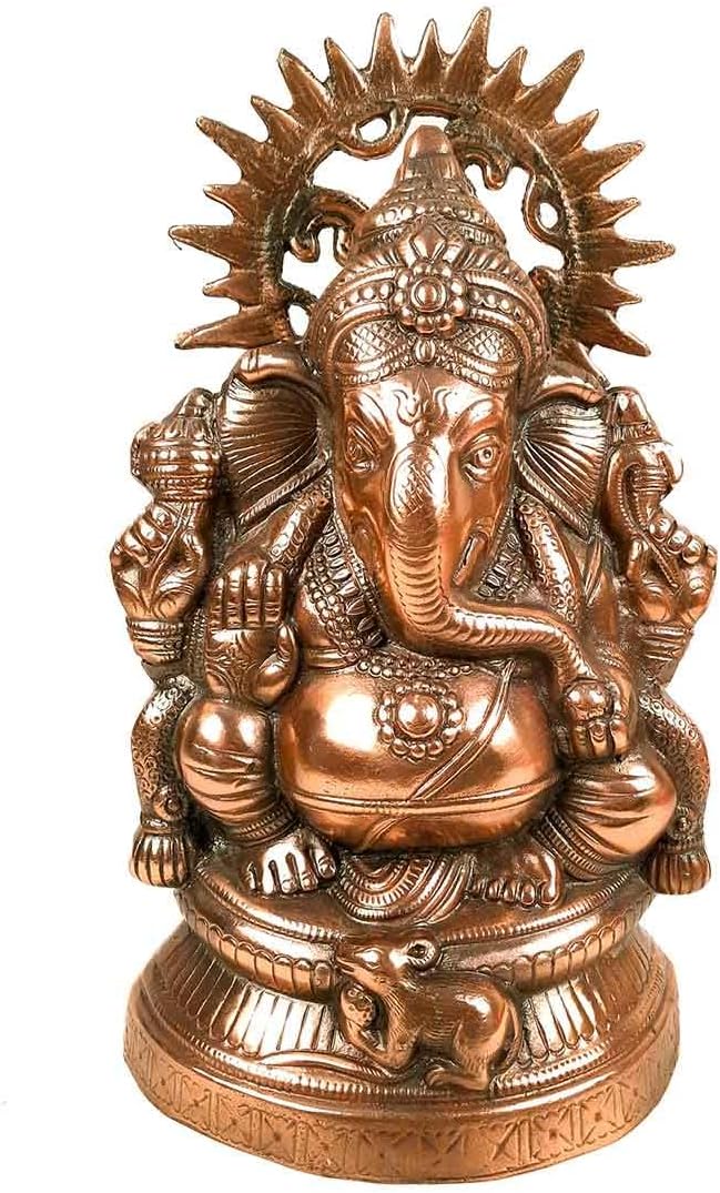 Apka Mart The Online Shop Lord Ganesha/Ganpati Statue | Decorative Religious Idol - Metal (15 Inch/Bronze) for Home & Office Decor, Feng Shui, Vastu, Entrance & Gifts