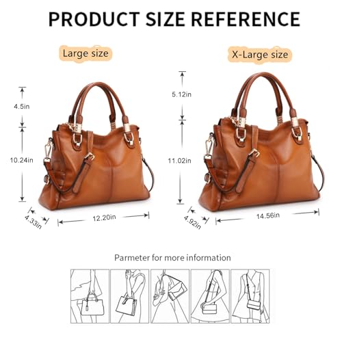 Kattee Soft Women Genuine Leather Purses and Handbags Satchel Tote Shoulder Bag
