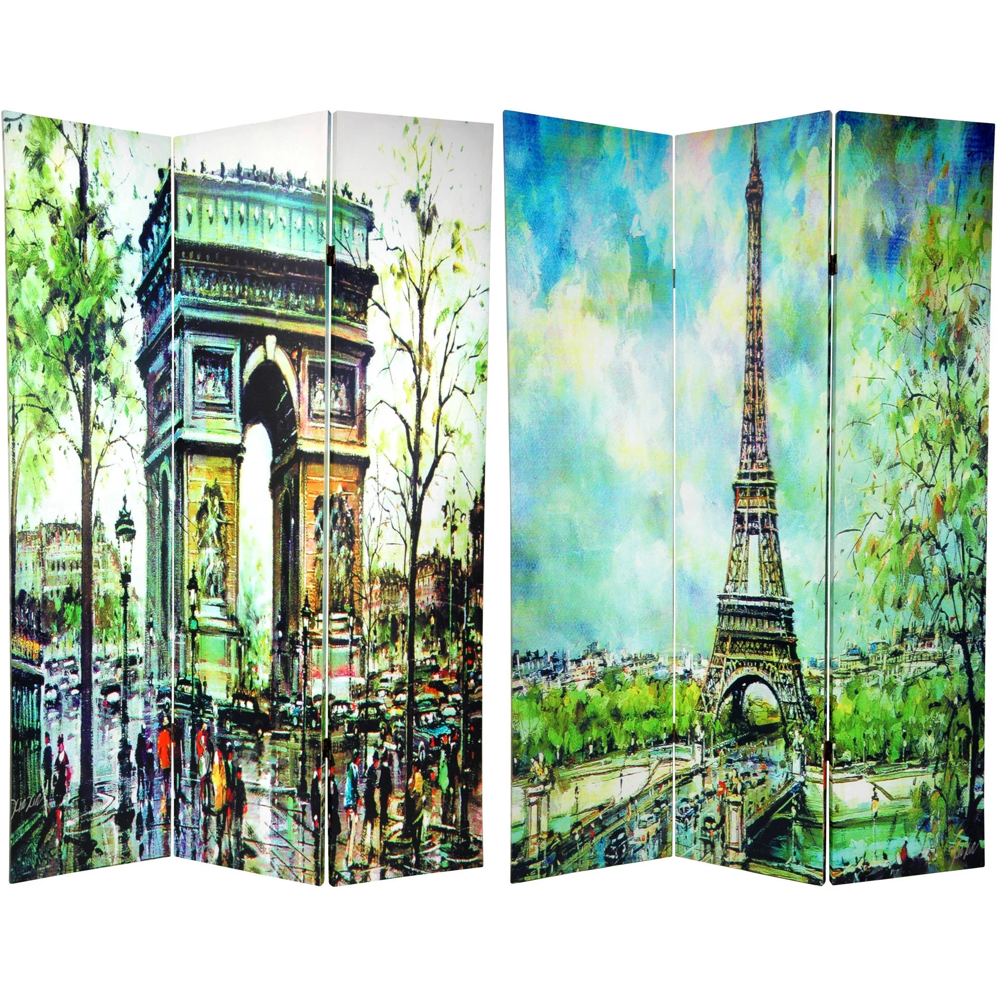 Oriental Furniture 6 ft. Tall Double Sided Paris Room Divider - 3 Panel