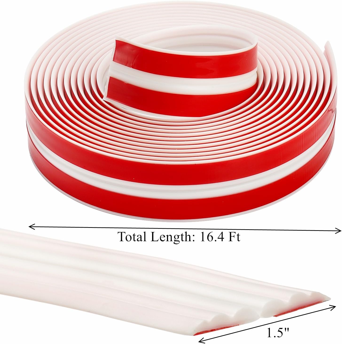 Flexible Wall Molding Trim, Peel and Stick Tile Edge Trim, Self-Adhesive Inside & Outside Corner Trim for Floor Door Ceiling Baseboards Home Decor and Protection, 16.4 Ft x 1.5 In, Creamy White