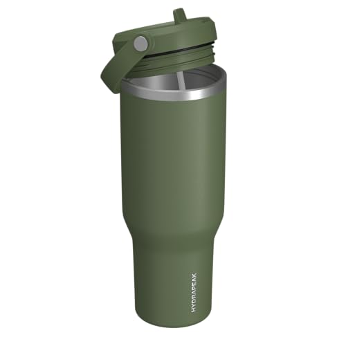 Hydrapeak Nomad 24 oz Tumbler with Handle and Straw Lid, Leakproof, Double Insulated, 24oz Cup Stainless Steel (Blush)