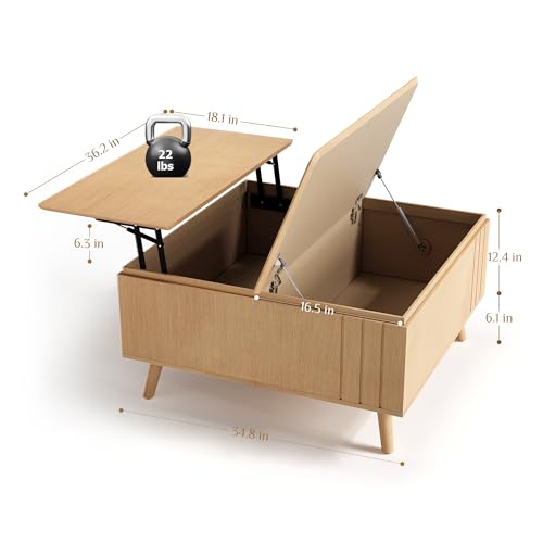 Round Coffee Table with Storage,Fluted Center Table with Sliding Cabinet Door for Living Room,Home Small Space,31.5