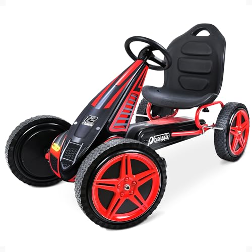 Hauck Cyclone Pedal Go Kart with Adjustable Bucket Seat for Kids Ages 4 to 8, S.W.A.T.