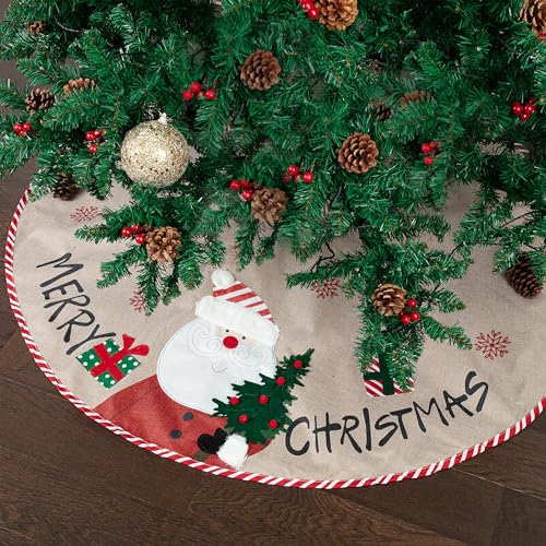 Mr. Pen- Christmas Tree Skirt 48 inches, Knitted Christmas Skirt Tree, Xmas Tree Skirt