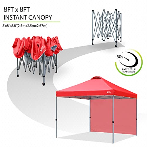 MASTERCANOPY Durable Pop-up Canopy Tent with 1 Sidewall (10'x10',White)