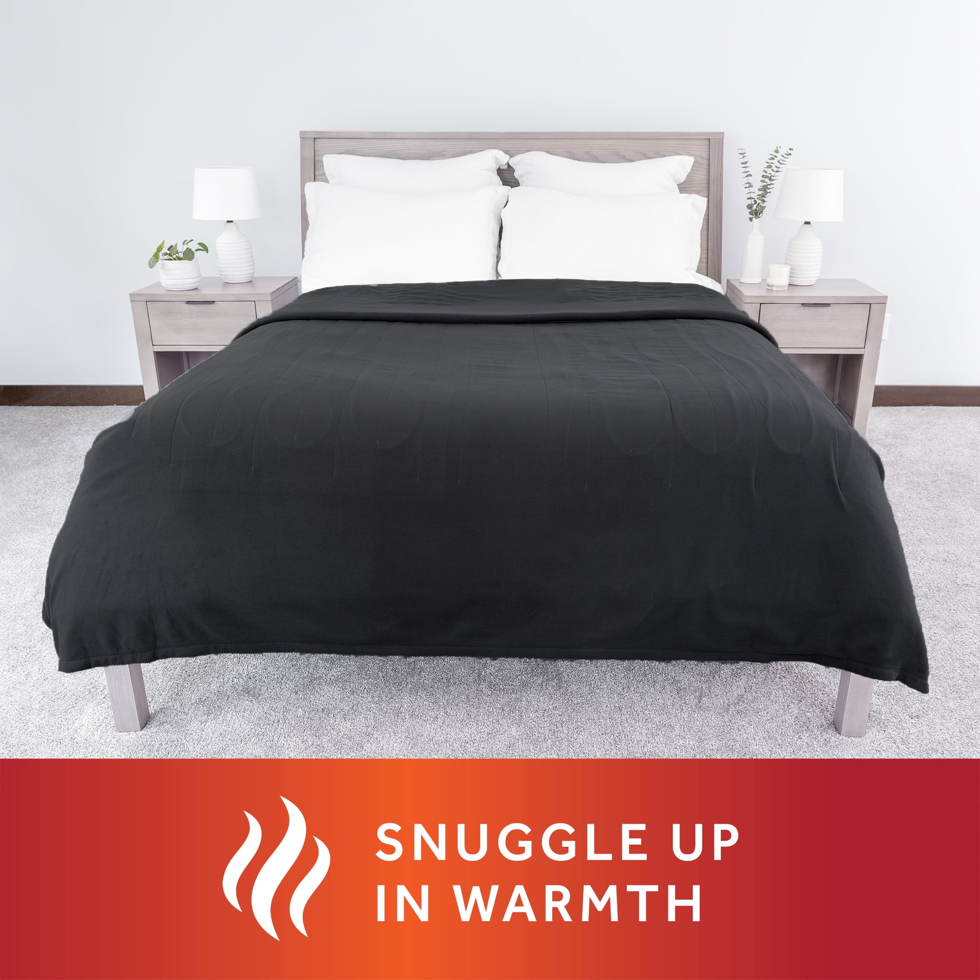 Sunbeam Heated Electric Blanket, Bedding, Full, Fleece, Ultimate Grey