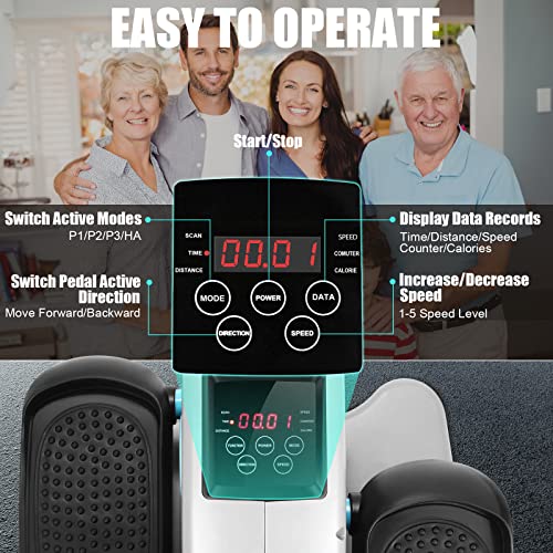 ANCHEER Under Desk Elliptical, Electric Ellipse Leg Exerciser While Sitting for Seniors Adults, Quiet Portable Motorized Seated Foot Pedal Exerciser with Remote Control for Home Office Use