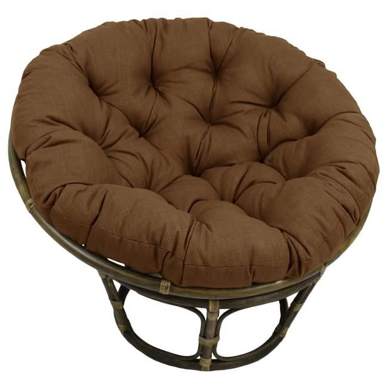 48 in. Solid Outdoor Spun Polyester Papasan Cushion, Mocha