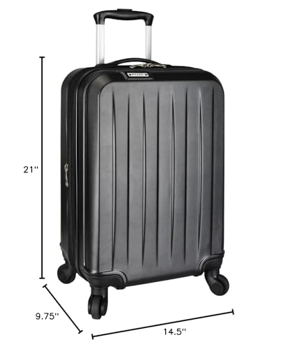 Elite Luggage Expandable Hardside Spinner Luggage, Black, 21
