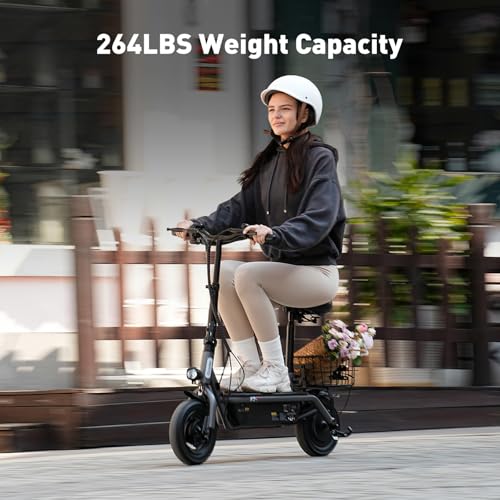 iScooter Electric Scooter with Seat, 37/21 Miles Long Range & 28/19/15.6 MPH Top Speed, 14