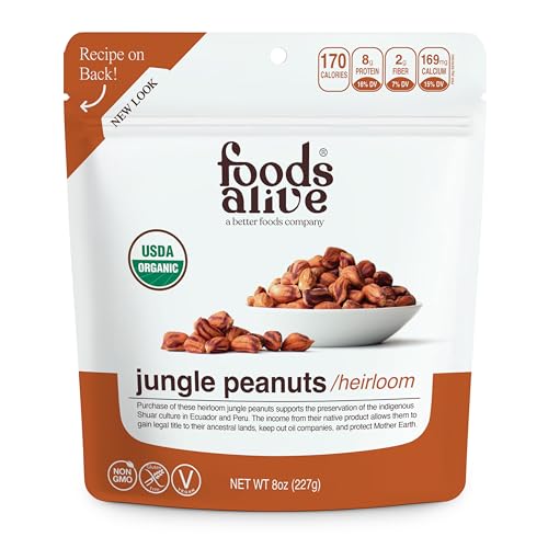 Foods Alive | Organic Jungle Peanuts | 8 oz (2-Pack) | Wild Jungle Peanuts