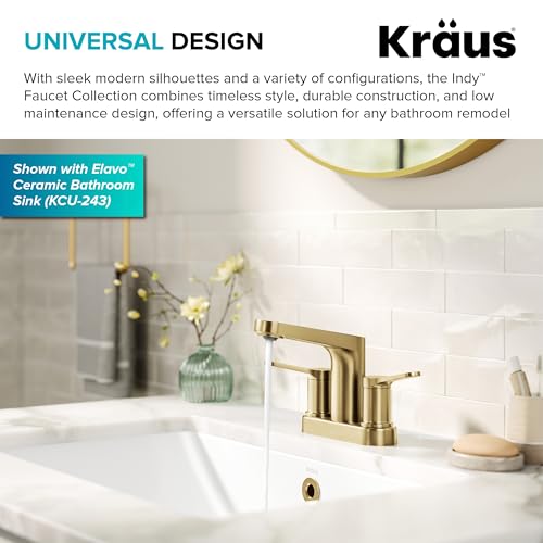 KRAUS Indy Single Handle One Hole Bathroom Sink Faucet in Chrome, KBF-1411CH