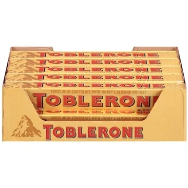 Toblerone Milk Chocolate Bar Candy, 3.52 Ounces, 80 Per Case