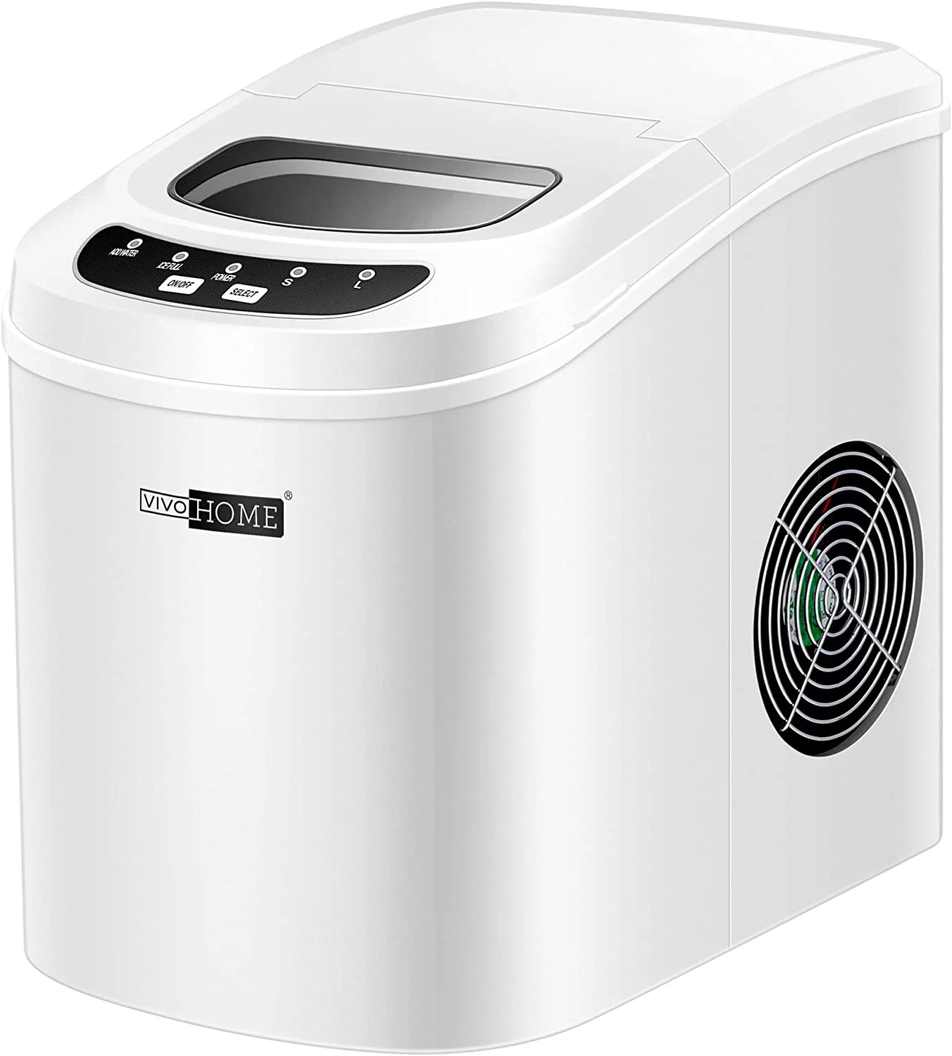 SPECSTAR Countertop Ice Maker,Self-Cleaning Portable Ice Maker Machine,26Lbs/24H with Ice Scoop for Home/Kitchen/Party,White