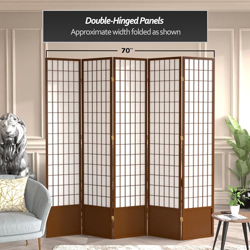 Red Lantern 7 ft. Tall Window Pane Shoji Screen-White-3 Panels Room Divider