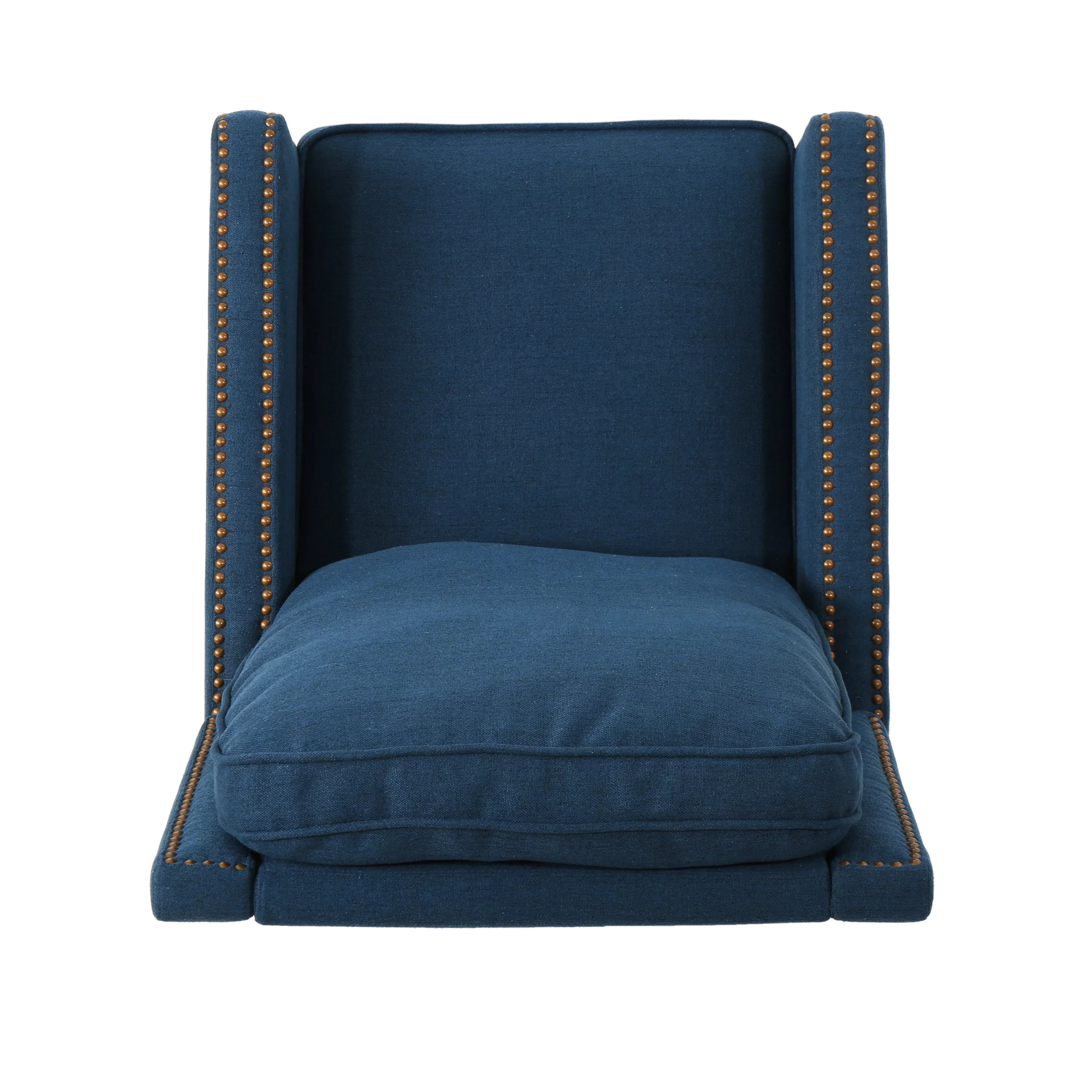 Noble House Celia Traditional Fabric Recliner, Navy Blue