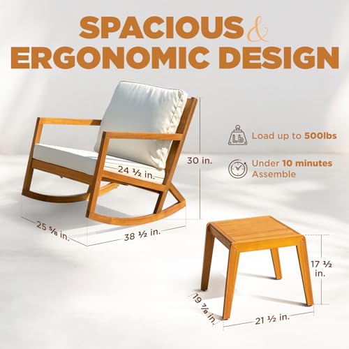 IDZO Heavy Duty 500lbs Weight Capacity Wicker Bistro Table and Chairs Set of 2 with Olefin Fabric Soft Cushions