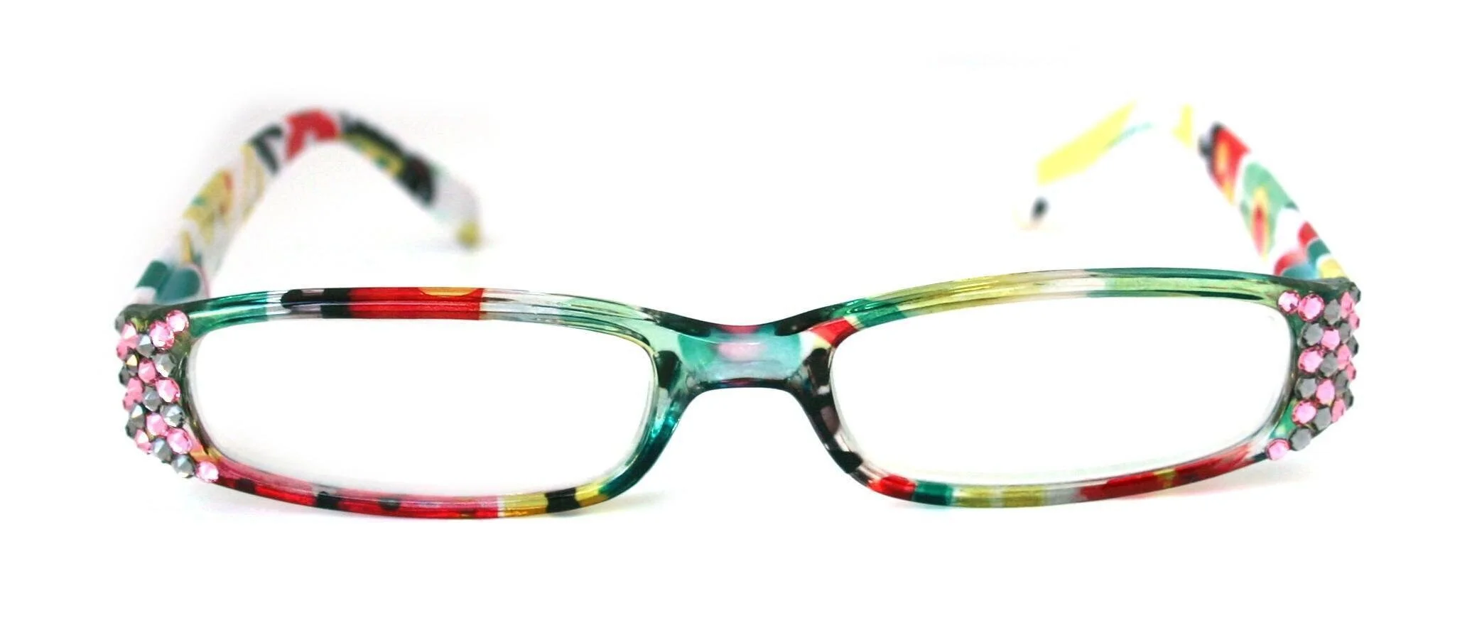 Elsa, (Bling) Reading Glasses for women  w (L. Rose, Black Diamond) Genuine European Crystals (White, yellow)   +1.50..+3 NY Fifth Avenue