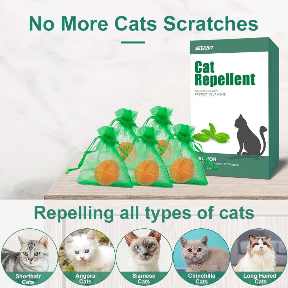 10 Pack Natural Cat Repellent Outdoor Indoor, Peppermint Oil Cat Deterrent Outdoor Repels Cat Dog Deer Rabbit from Garden Yard Lawn Home Keep Your Yard Lawn Porch Furniture Curtain from Cat Damages